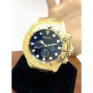 Invicta Men's Watch 36974 Pro Diver Quartz Chronograph Gold Steel Blue Dial 47mm